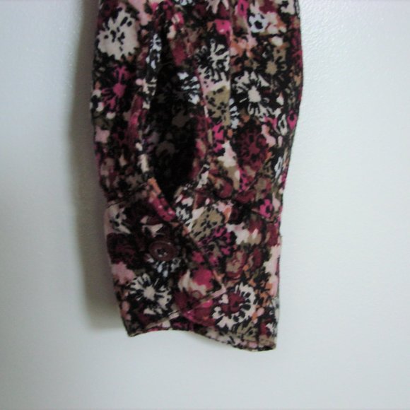 H&M Purple Pink Black Floral Boho Babydoll Peasant Dress - Picture 13 of 15